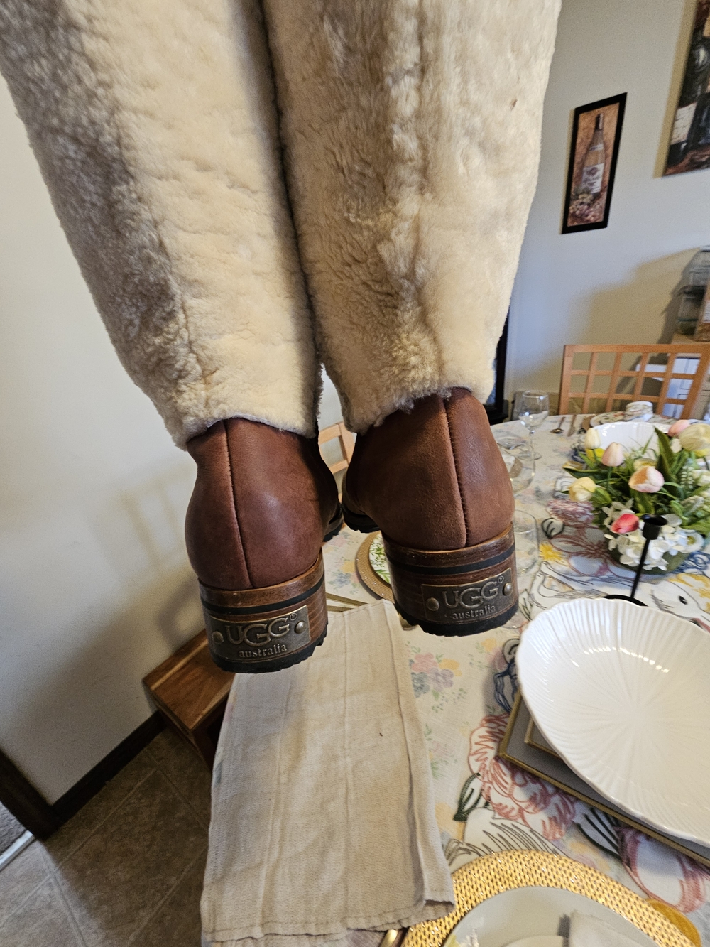 UGG Australia Brown Leather Shearling Boots